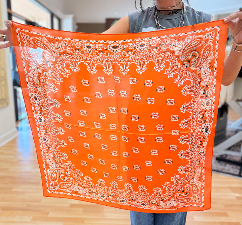 Orange Paisley Wild Rag