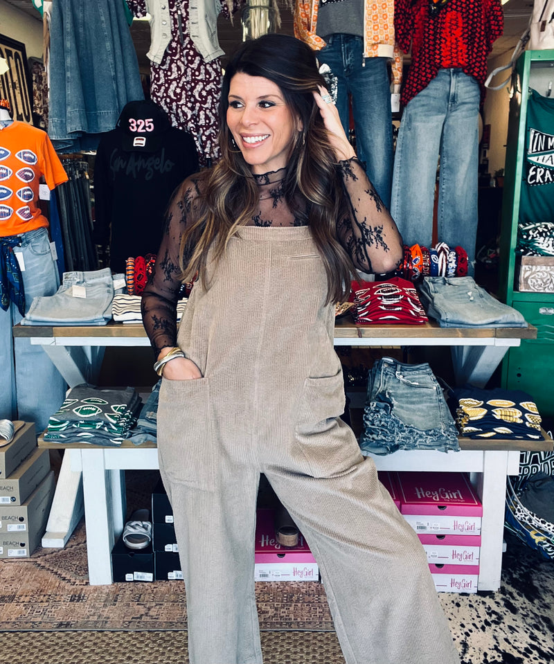 Fawn Corduroy Overalls