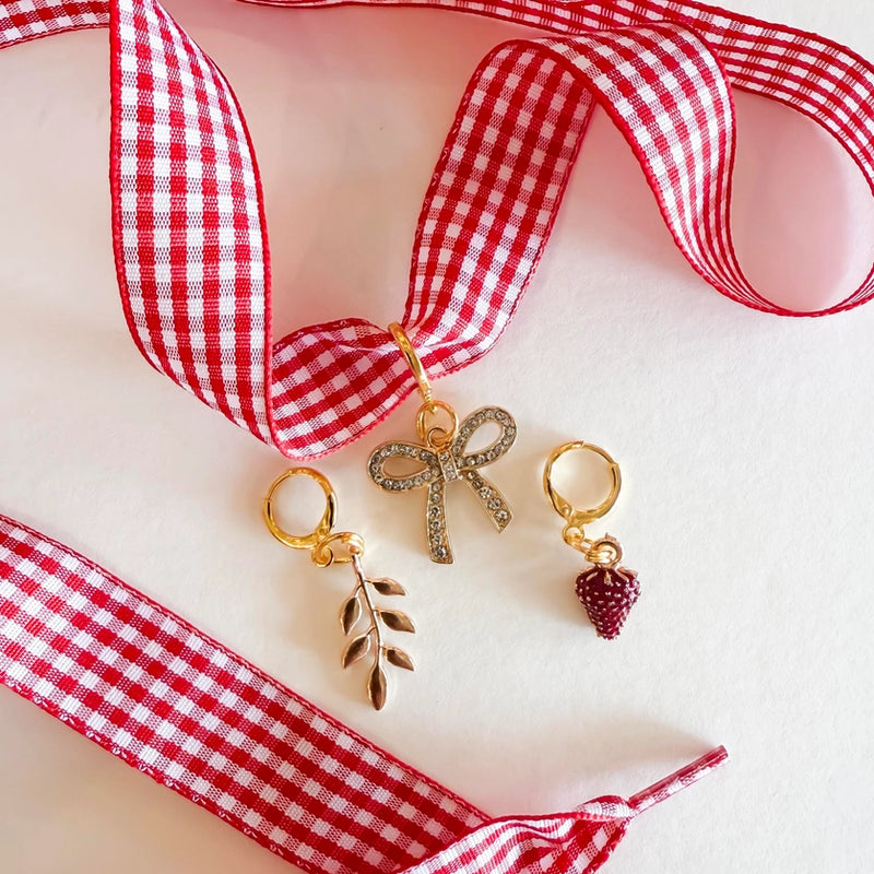 L&L- Gingham Shoe Charm Set- Red