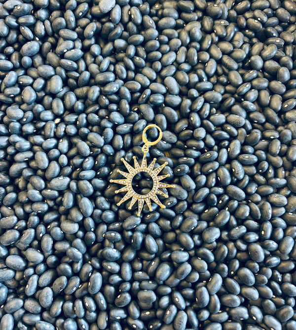 Black Sun Huggie Charm