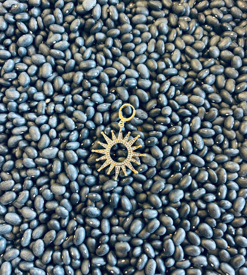 Black Sun Huggie Charm