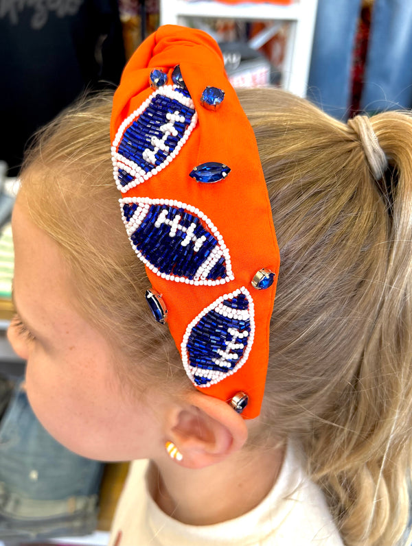 Orange/Blue Football Headband