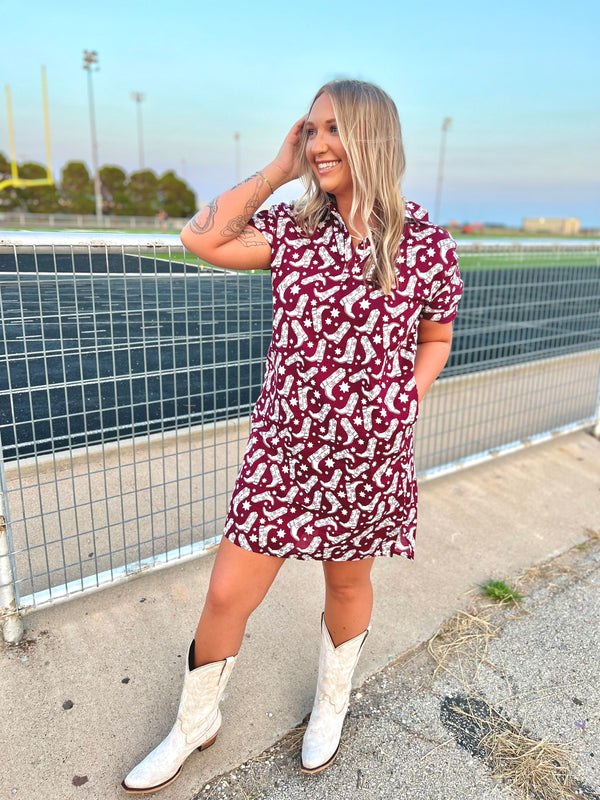 Tailgate Dress Maroon