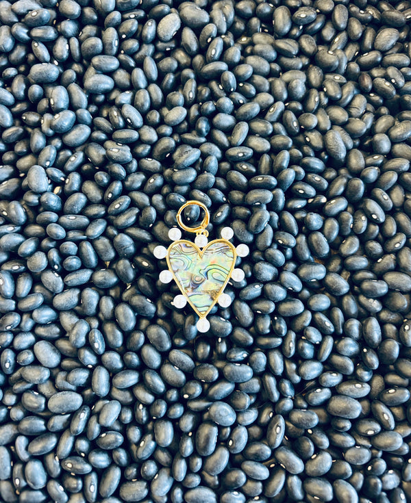 Abalone Heart Huggie Charm