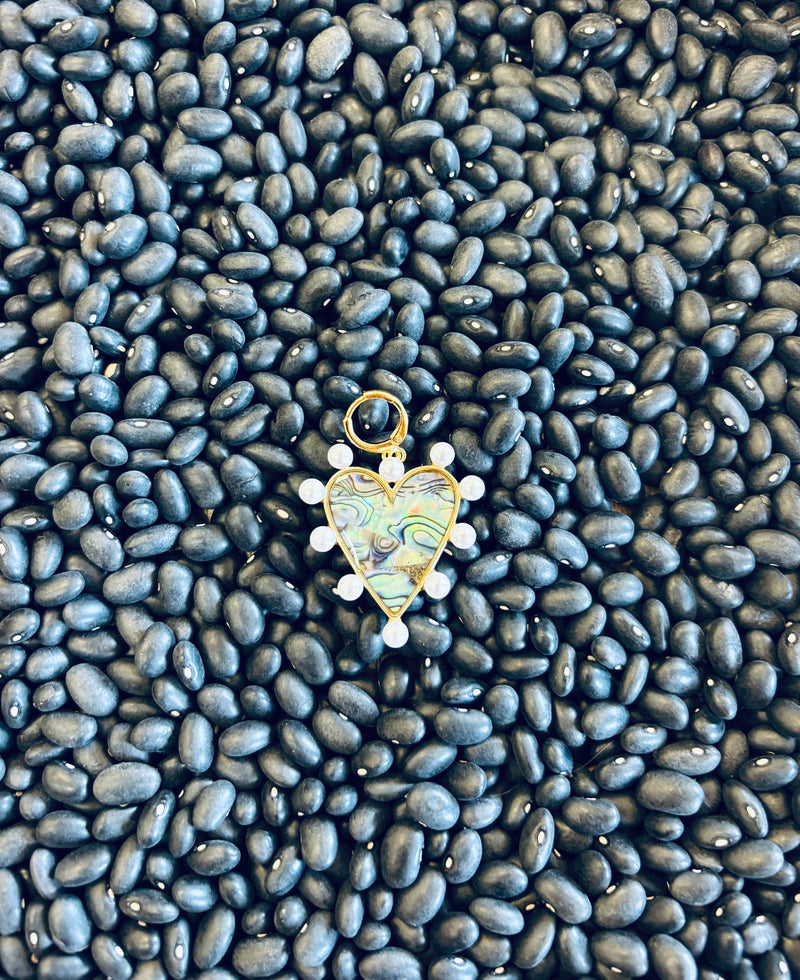 Abalone Heart Huggie Charm