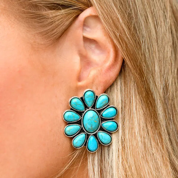 West & Co. Turquoise Flower Cluster Earrings