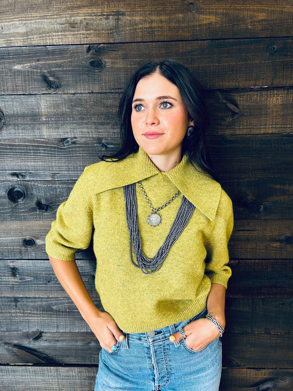 Peter Pan Collar Knit Top