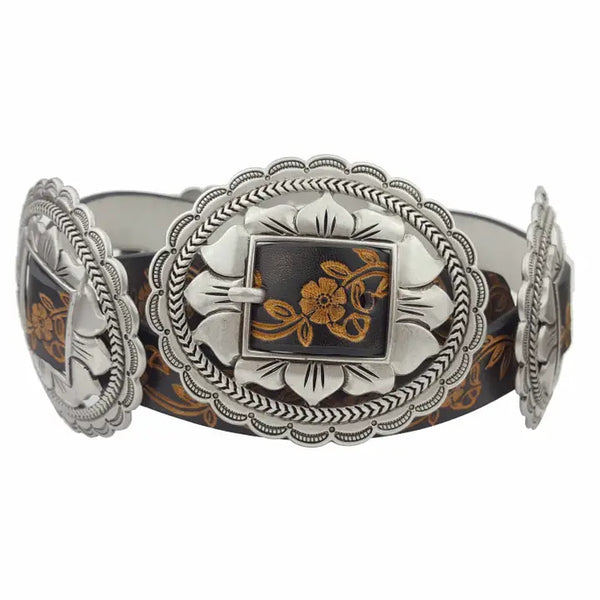 Western Oval Floral Concho Belt