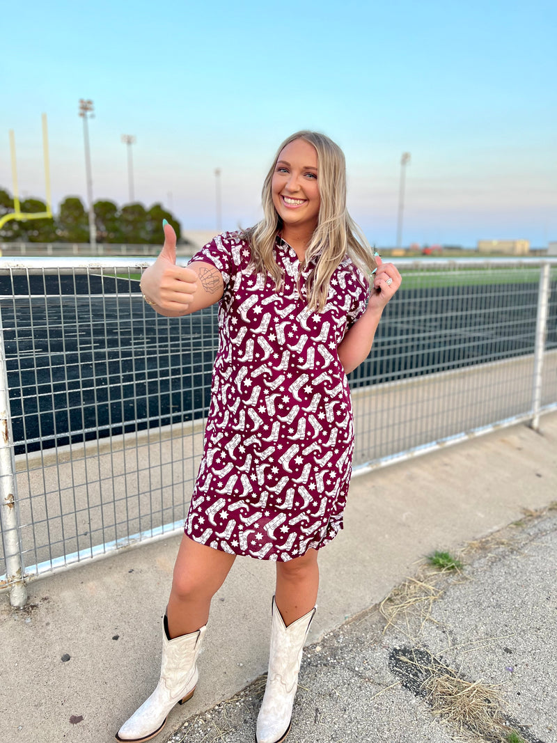 Tailgate Dress Maroon