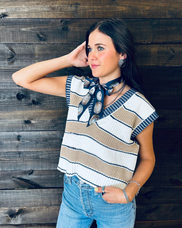 Elan- Stripe Sweater Vest