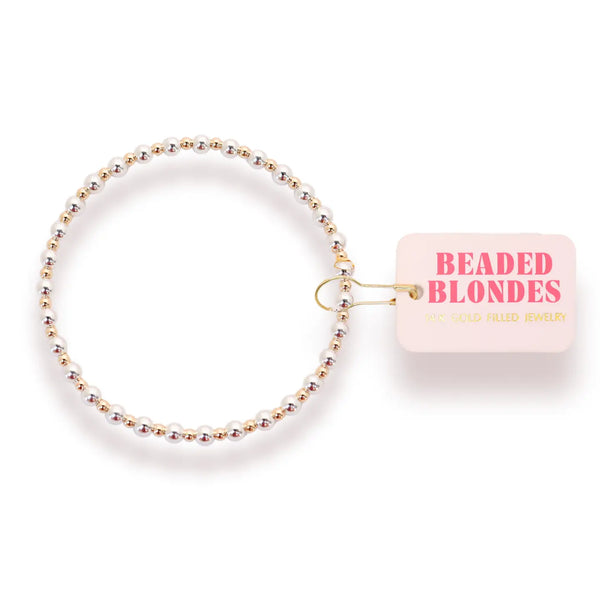 Beaded Blondes- Mini Katy Bracelet Silver with Gold