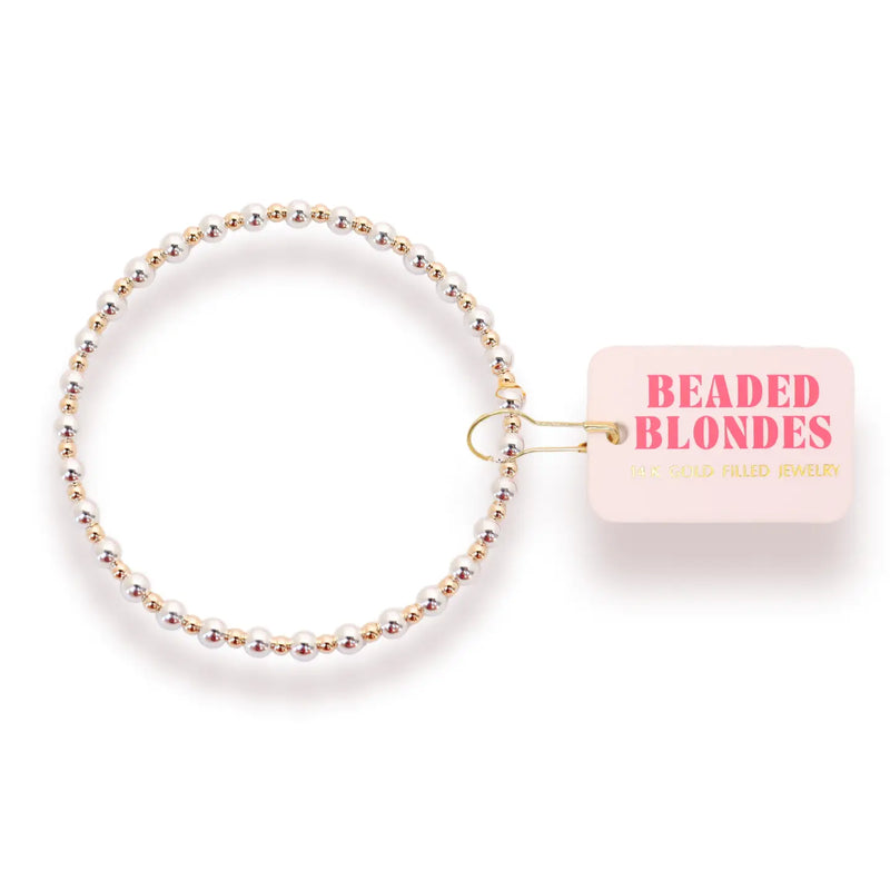 Beaded Blondes- Mini Katy Bracelet Silver with Gold