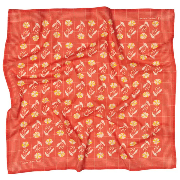 JE- Hope Dies Last Cotton Voile Bandana- Poppy
