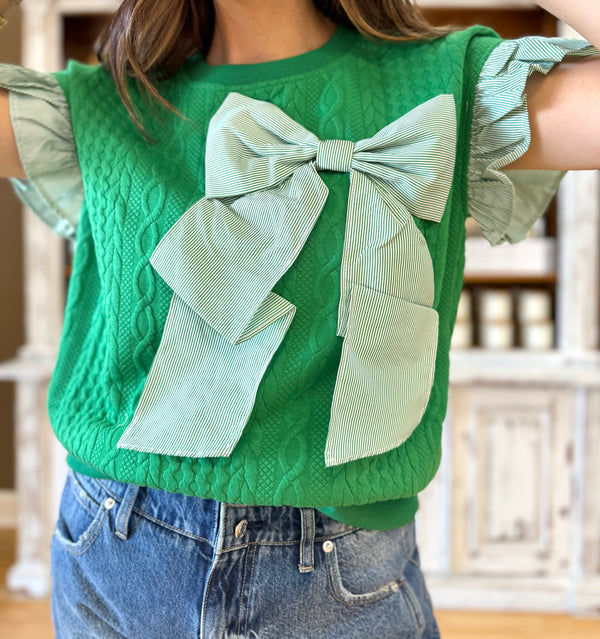 Cassidy Capped Sleeve Bow Top