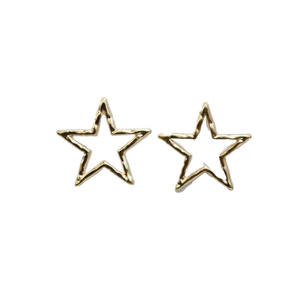 West & Co- Gold Star Cut Out Earrings 1"