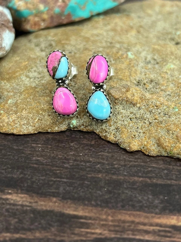 Sterling Silver Cotton Candy Studs