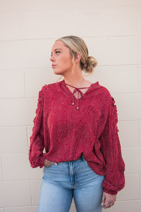 Dottie Ruffle Print Blouse