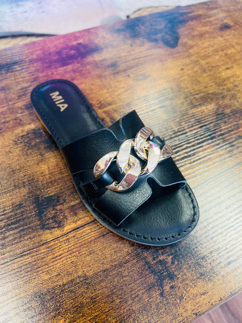 MIA- Venetia Black Sandals