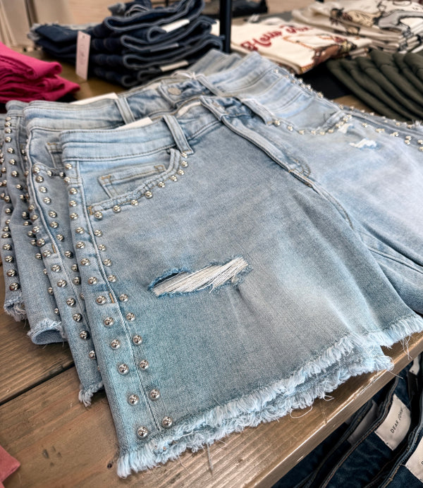 Vervet- Prowess Studded Shorts