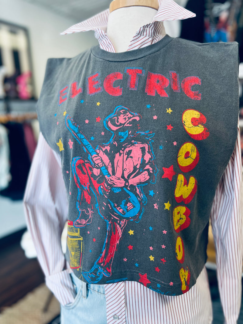 Electric Cowboy Muscle Crop Tee