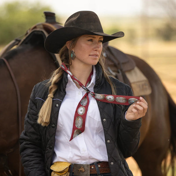 Fringe Scarves- Big Concho Red Twilly