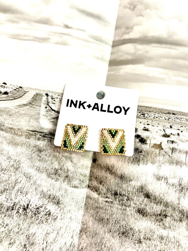 Ink + Alloy Kallie Rectangle Post Earrings Mixed Metallic