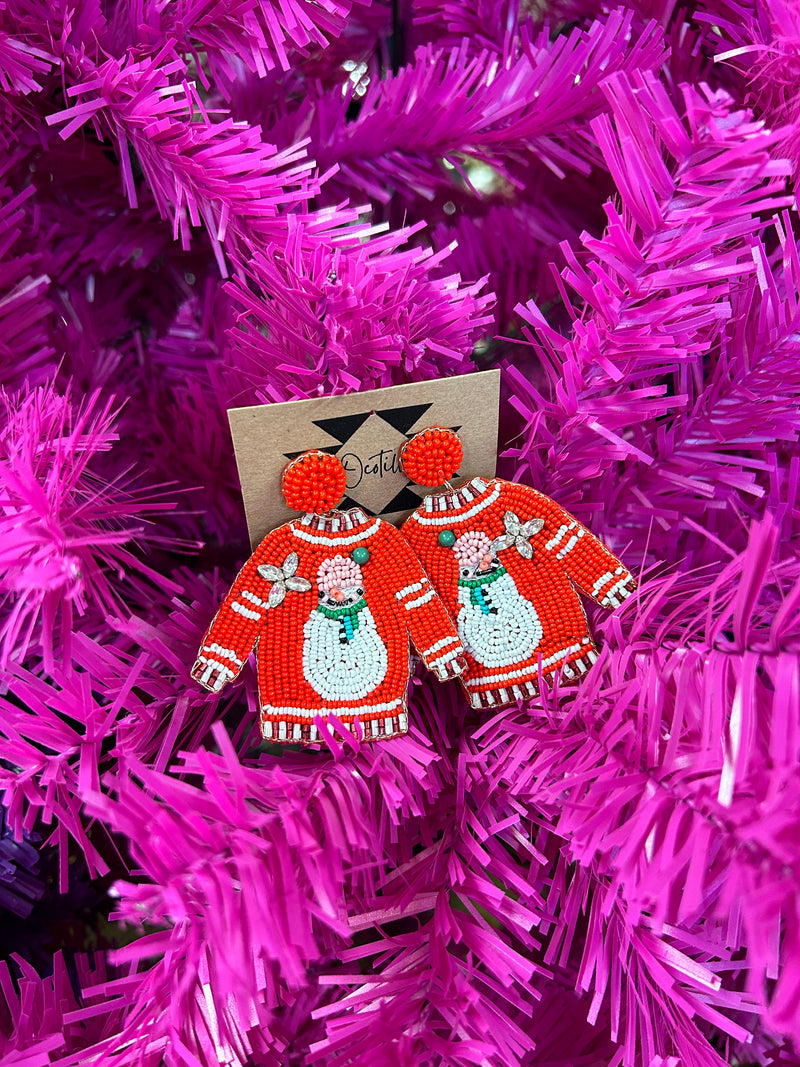 Snowman Sweater Earrings