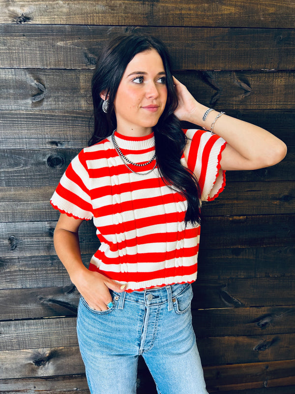Belen Stripe Knit Top
