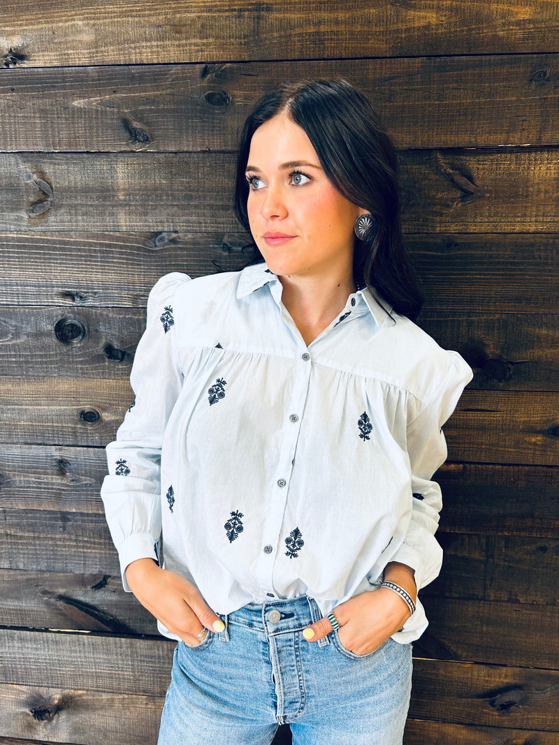 Dear John- Nasrin Embroidered Top