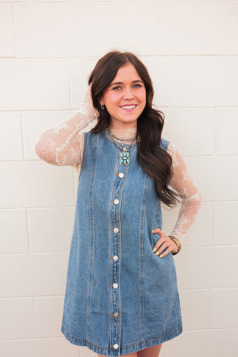 Sierra Sleeveless Denim Dress