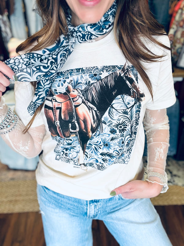 XOXO- Denim Horse Tee