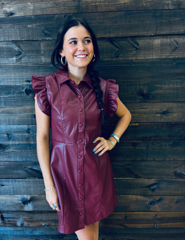 Ruby Leather Dress