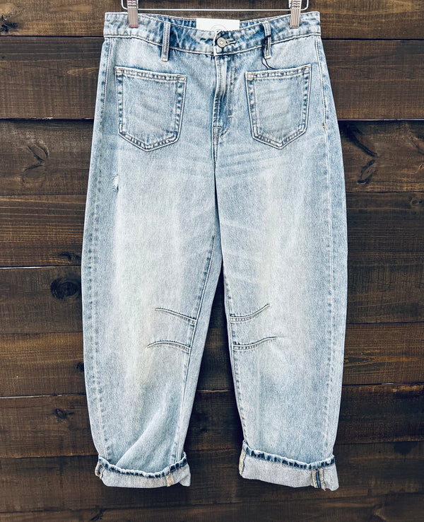 Hidden- Cropped Sammie Barrel Fit Jeans