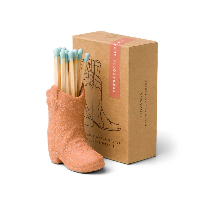 Paddywax- Ceramic Vintage Boot Match Holder- Terracotta