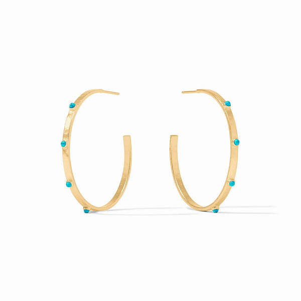 Julie Vos- Crescent Hoop Turquoise Blue- L