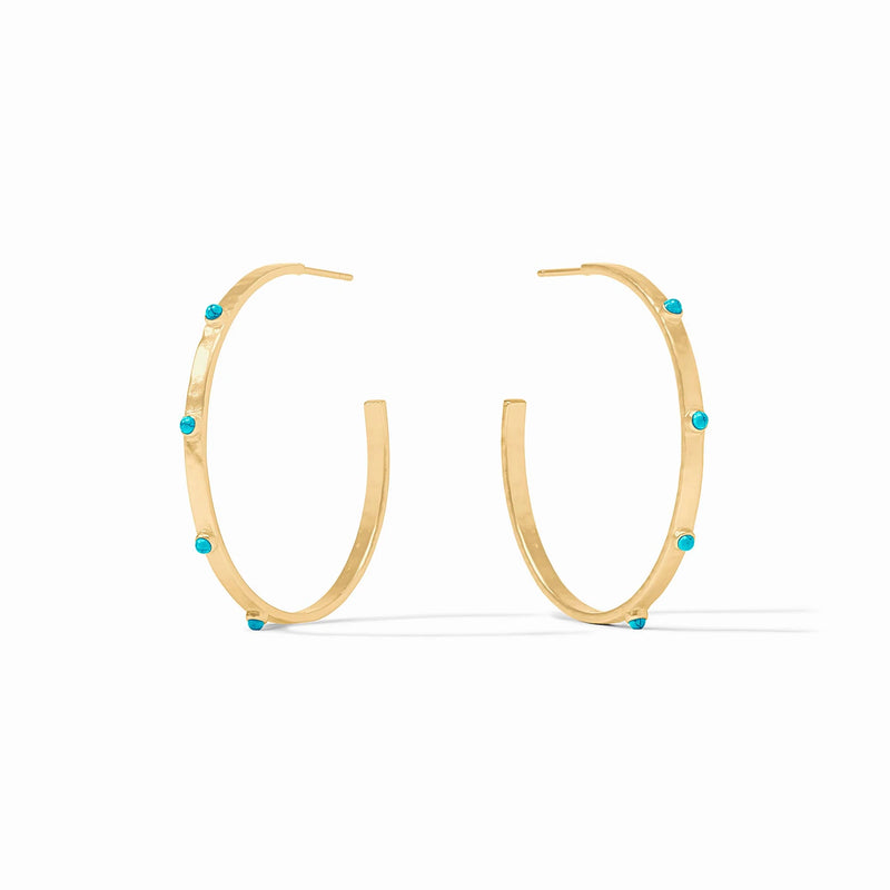 Julie Vos- Crescent Hoop Turquoise Blue- L