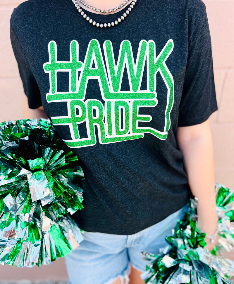 Hawk Pride- Heather Black Tee