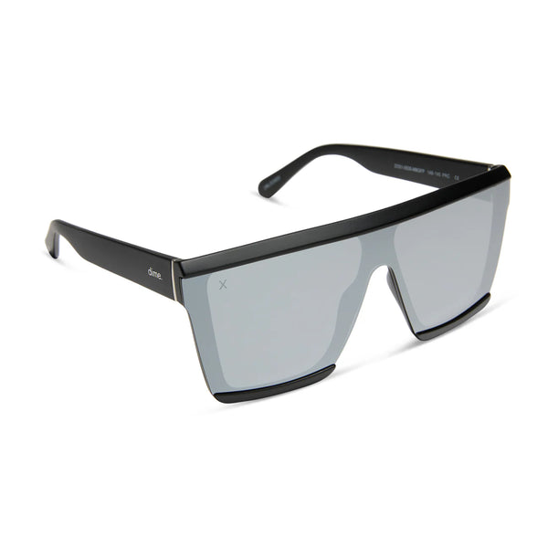 Dime- Unlocked Matte Black Mirror Lens Polarized Sunglasses