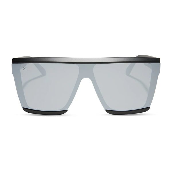 Dime- Unlocked Matte Black Mirror Lens Polarized Sunglasses