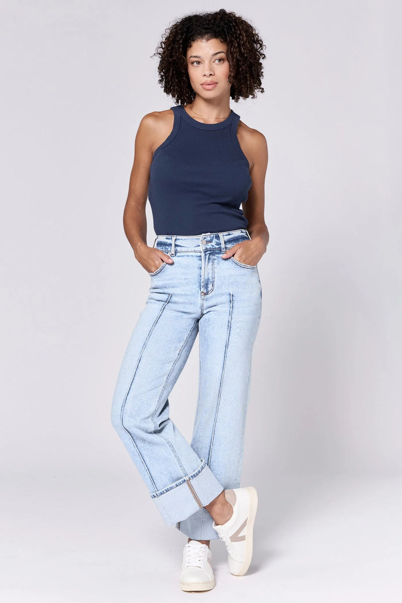 Dear John- Holly High Rise Cuffed Hem Jeans- Lake Shore