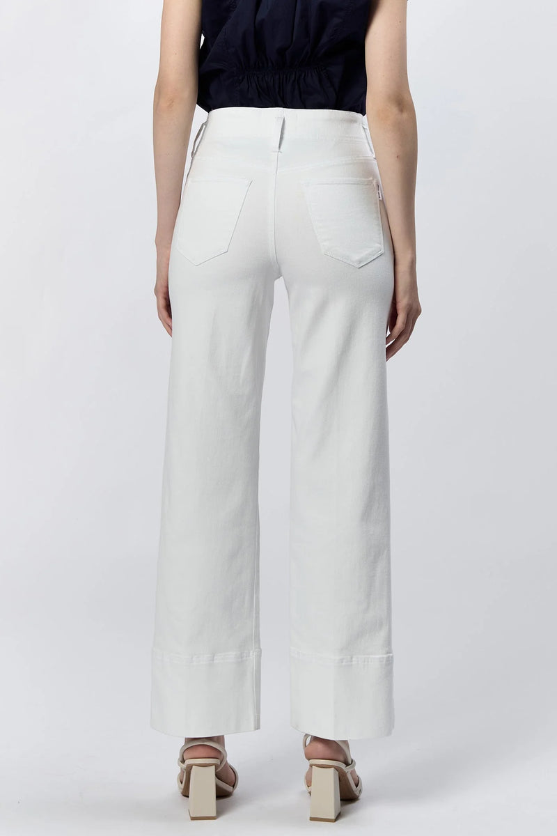 Dear John- Holly High Rise Wide Hem Straight Jeans- White