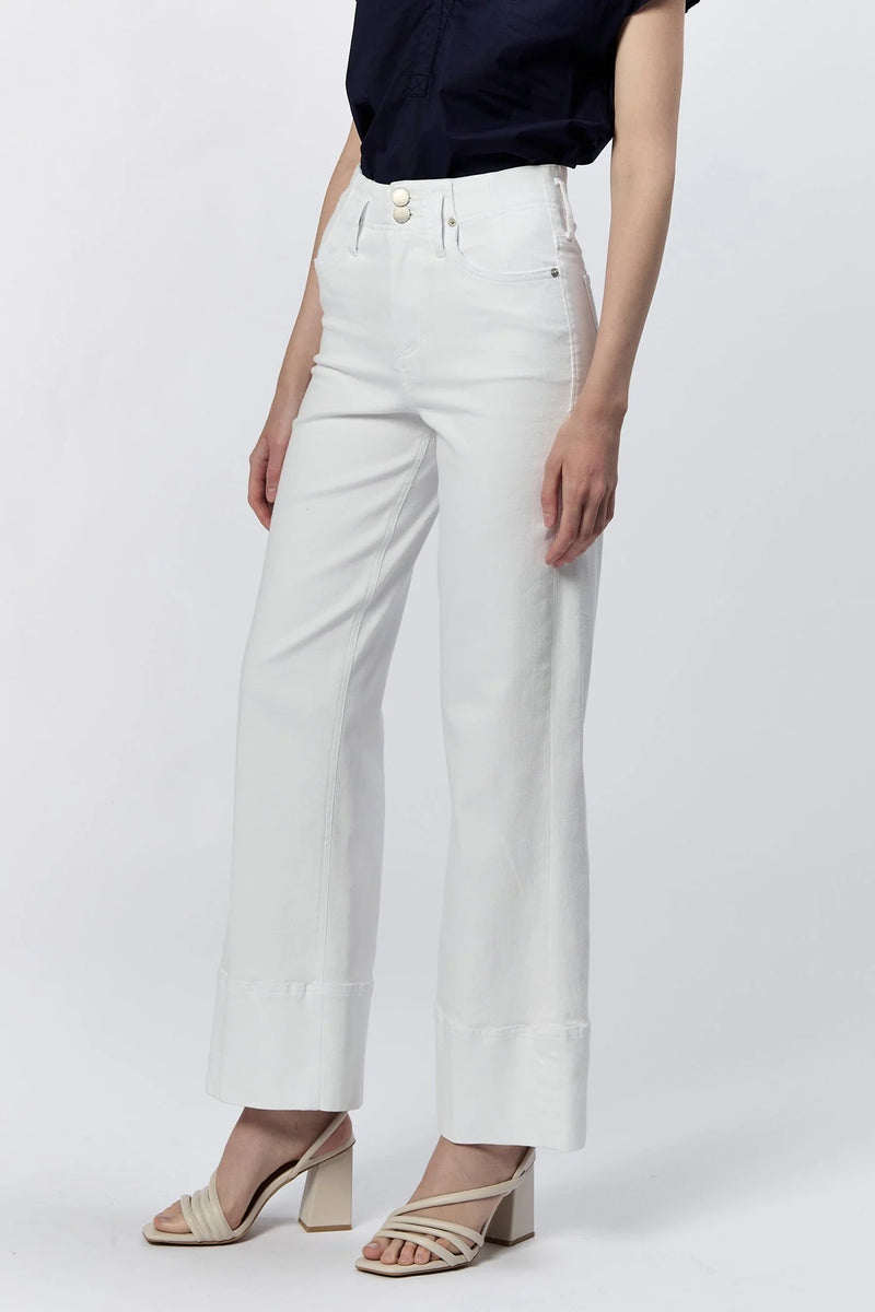 Dear John- Holly High Rise Wide Hem Straight Jeans- White