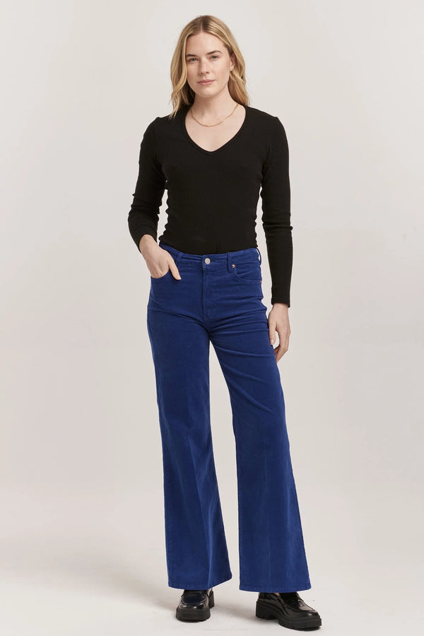 Dear John- Fiona High Rise Wide Leg Royal Blue Corduroy Jeans