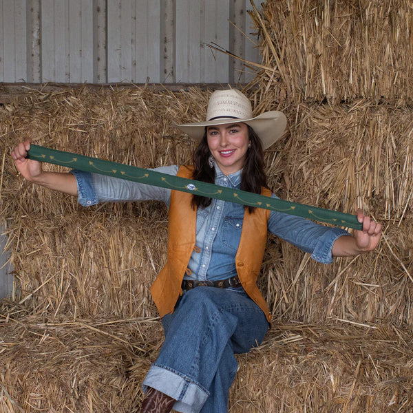 Fringe Scarves-Smiley Pocket Twilly Hunter Green