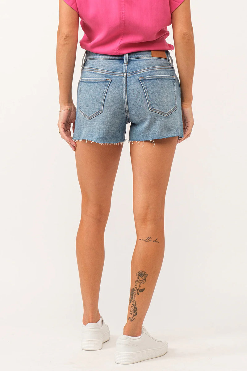 Dear John- Carrie High Rise Antique Wash Denim Shorts