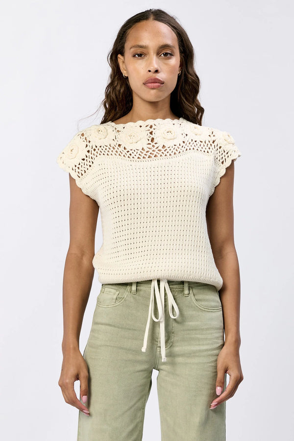 Dear John-Ethel Natural Knit Top