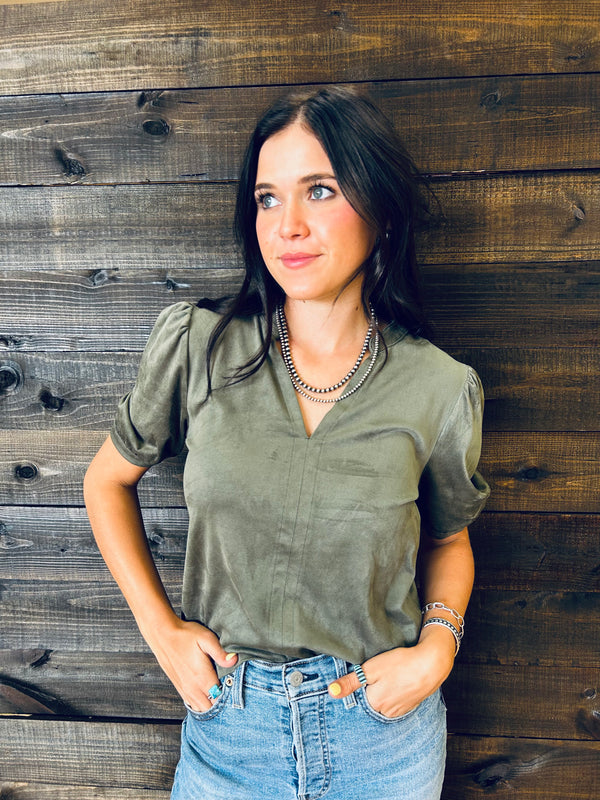 Another Love- Kalia Slate Green Top