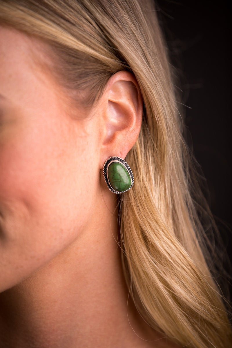 West & Co. Green Rope Post Earring