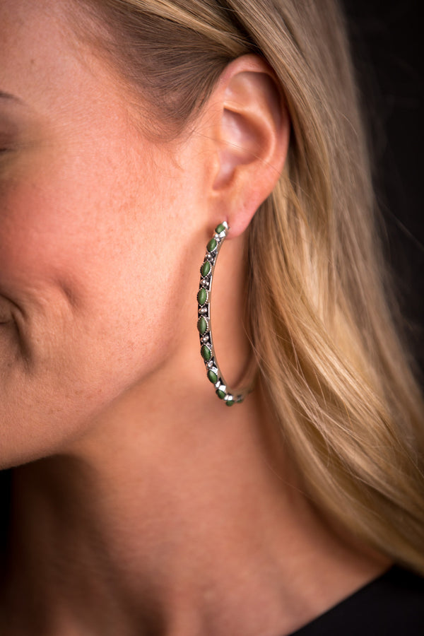 West & Co. Green Burnished Hoop Earrings