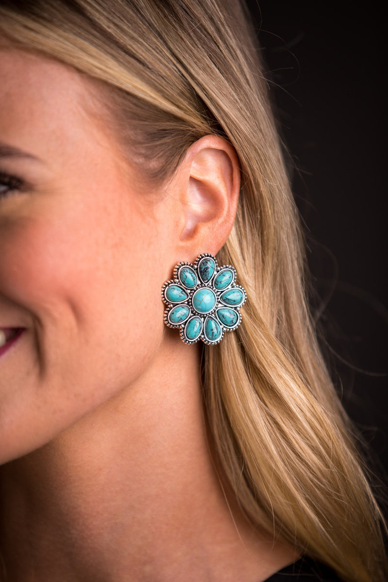 West & Co. Turquoise Flower Post Earrings